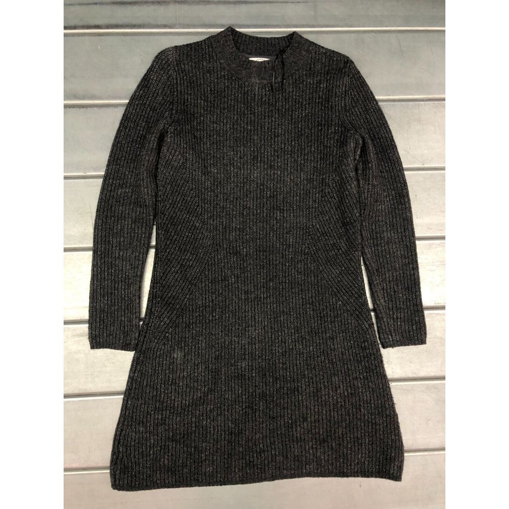 Fatface Sweater‎ Dress Womens Medium Size 12 Dark Grey Wool Pullover Goth